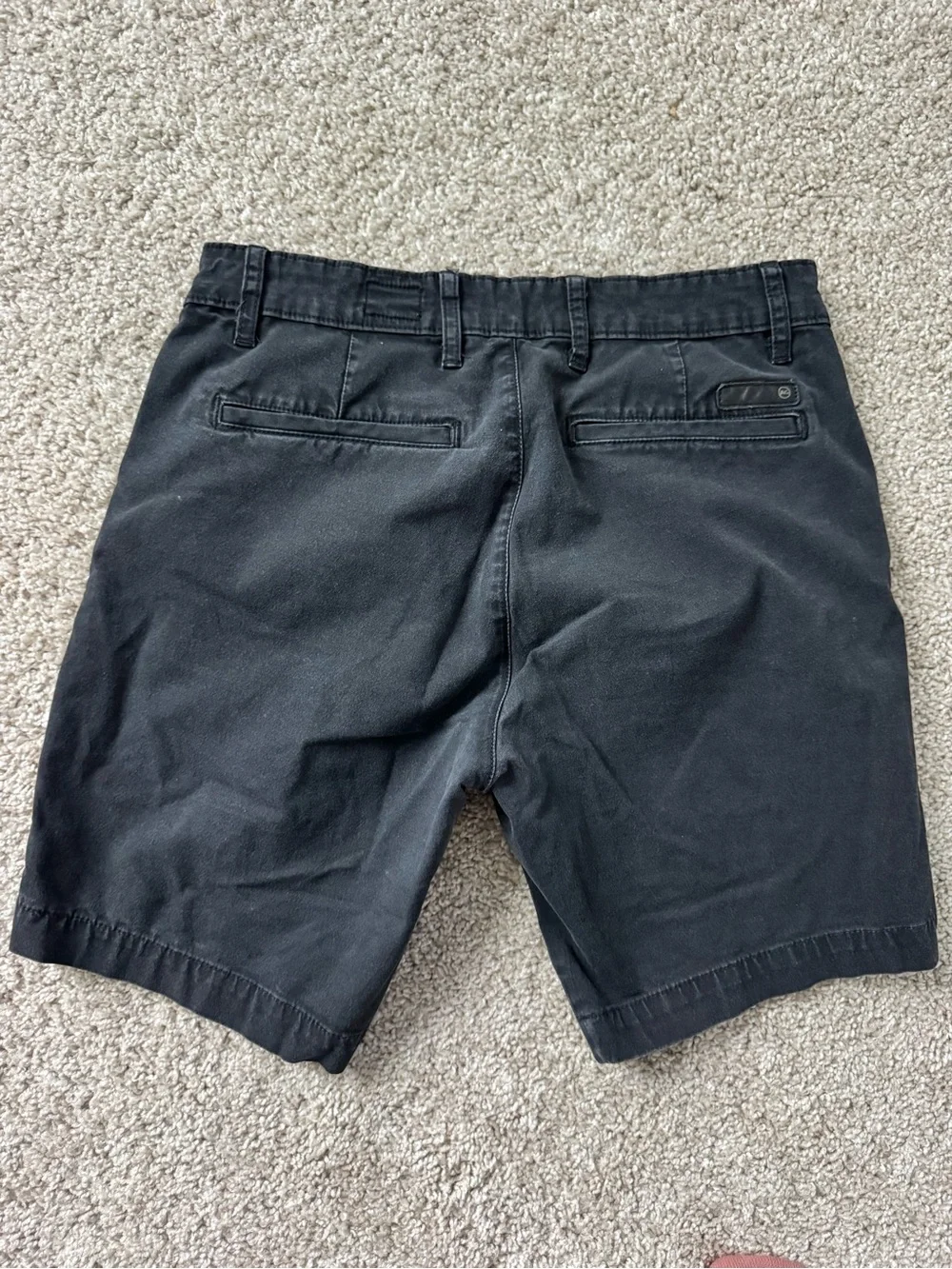 AG Adriano Goldschmied Black Flat Front Chino Shorts